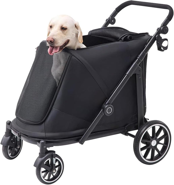 TerraPede Dog Stroller for Large Dogs, 100 Lbs Capacity Heavy Duty Extra Large Pet Stroller for Medium Dogs, All Terrain Dog Wagon Cart with 12