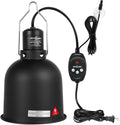 REPTI ZOO Reptile Light Fixture with Dimming Thermostat, 5.5 Inch Deep Dome Lamp Fixture with Temperature Controller for