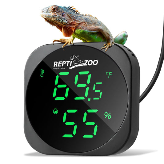 REPTI ZOO Thermometer Hygrometer, LED Digital Thermo Hygrometer for Reptile Terrarium Pet Rearing Box, Reptile Tank Ther