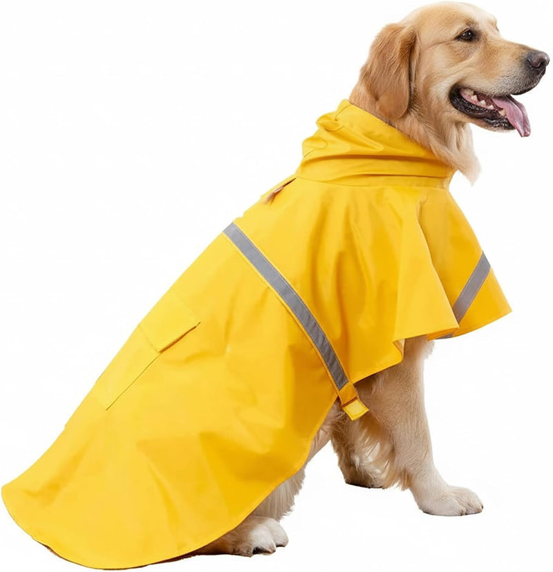 HAPEE Dog Raincoats with Reflective Strip Hoodie,Poncho Jacket for Large Dogs fit Golden Retriever Doodle