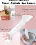 Cat Dog Food Can Lids Spoons - Cute Paw Silicone Pet Cans Lids Covers for Dog Cat Food Cans / Can Opener Cat Food Spatula Spoons for Wet Food / Cat Treat Spoon for Lickable Squeeze up Treats, Grey