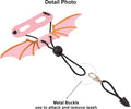 ADOGGYGO Pink Bearded Dragon Leash Harness, 3 Size Pack, Cool Bat Wing