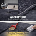 Waterproof Blanket for Bed, Couch, Kids & Pets Protection – Spill-Proof, Leakproof Flannel Blanket Reversible Design (Mo