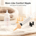 Pet Feeding Syringes with Nipples, Mini Pet Feeding Bottle and Syringes Set, for Small Cat Dog Animals,Newborn Kittens, 
