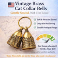 kcrygogo Quiet Brass Pet Bell Set with ID Capsule – Vintage Collar Tracking Accessory for Adult Cats & Dogs, Bird Alert Chime, Soft Crisp Sound, 2-Pack