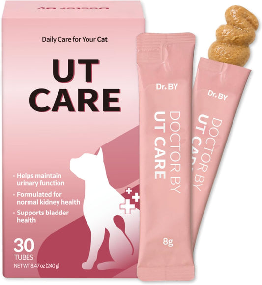 Doctor By UT Care Cat UTI Kidney Support Urinary Supplement Cranberry Treatment for Cats Renal Health with Pacran, Quercetin, Taurine lickable Formula Individually Packaged (1 Pack)