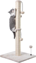 MECOOL 34” Tall Cat Scratching Post Premium Basics Kitten Scratcher Sisal Scratch Posts Trees with Hanging Ball for Indo