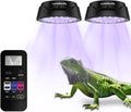2 Pack UVB Reptile Lights with Remote, UVA UVB Light with Timer