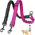 AUTOWT Two Dog Lead, 2 in 1 Upgraded Double Dog Leash Attachment Combine Adjustable Strap and Shock Absorbing Bungee No 