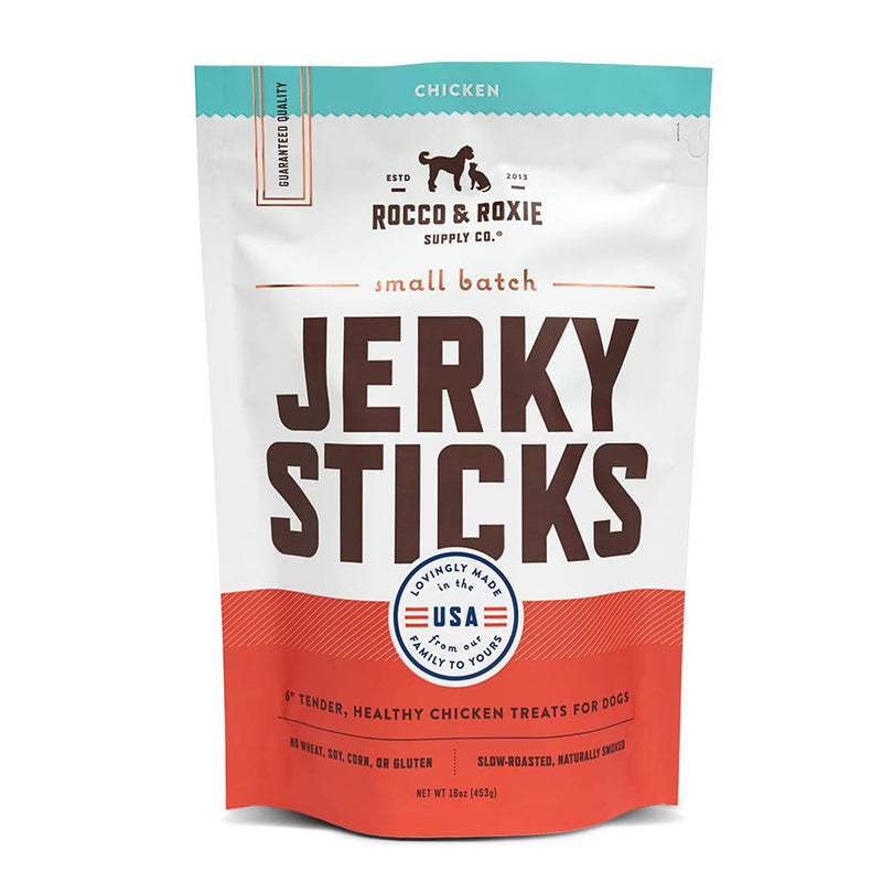 Rocco & Roxie Chicken Jerky Dog Treats, Soft Training Snacks Made in USA | High Value Training Treats for Dogs, Small & Large Breeds, Seniors & Puppies, Natural Jerky Chews for Rewarding Good Behavior
