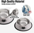 Cat Bowls for Food and Water,2PCS Rapsrk Non-Slip Stainless Steel Small Food Bowls 8 Oz Pet Bowl with Removable Rubber Base Dog Bowl,Stackable Cat Puppy Dishes Bowls with Cute Cats Painted
