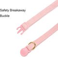Breakaway Cat Collar with Bow Tie and Bell Adjustable Soft Corduroy Pink Kitten Collars for Girl Cats