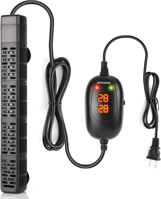 HiTauing Aquarium Heater, 50W/100W/200W/300W/500W Submersible Fish Tank Heater with Over-Temperature Protection and Auto
