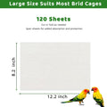 ZIQON 120 Pcs Bird Cage Liner Papers Big Size Cage Paper Liners Disposable Cage Paper Liners Precut Absorbent Cushion Pad Mat Accessories for Pet Bird Parrot (White, 12.2×8.2 inch)