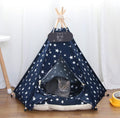 Mooipet Pet Teepee Tent for Dogs & Cats Dog Bed with Thick Cushion Puppies Play House Removable and Washable