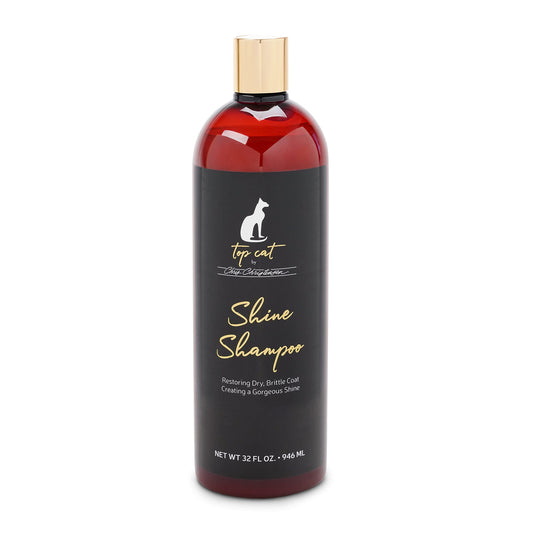 Chris Christensen Top Cat Shine Shampoo for Cats, Groom Like a Professional, Restores Dry & Brittle Coat, Creates a Gorgeous Shine, Made in USA, 16 oz