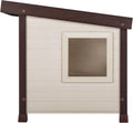 New Age Pet ECOFLEX Albany Outdoor Cat House - Weatherproof, Insulated, Elevated Floor, Dual Escape Doors, Easy Assembly, Moisture & Odor Resistant, 10-Year Warranty, Maple/Brown