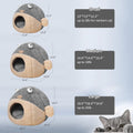 Cat Beds for Indoor Cats - Cat Bed Cave with Removable Washable Cushioned Pillow, Soft Plush Premium Cotton No Deformation Pet Bed, Lively Pufferfish cat House Design, Grey, Multiple Sizes