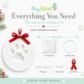 Tiny Ideas Christmas Paw Print Ornament Kit, DIY No Bake No Mess Holiday Keepsake, Dog or Cat Christmas Ornament, Pet Memorial Keepsake