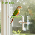 Hypeety Portable Suction Cup Bird Window and Shower Perch Toy Parrot Stand