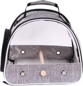 Small Bird Travel Carrier, Portable Bird Travel Cage for Parakeet, Parrot, Budgie, Guinea Pig, Bearded Dragon Reptile Carrier for Hiking Vet Visit Bicycle Ride (Grey)