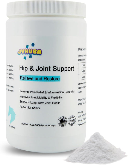 Natural Pain Relief for Horses – Hip & Joint Support with Pea, MSM & Glucosamine – Joint Repair & Mobility Supplement – 