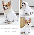 Dog Bathrobe, Microfiber Fast Drying Absorbent Hooded Bath Towel White for Puppy Small Medium Large Dog Cat (S, White)