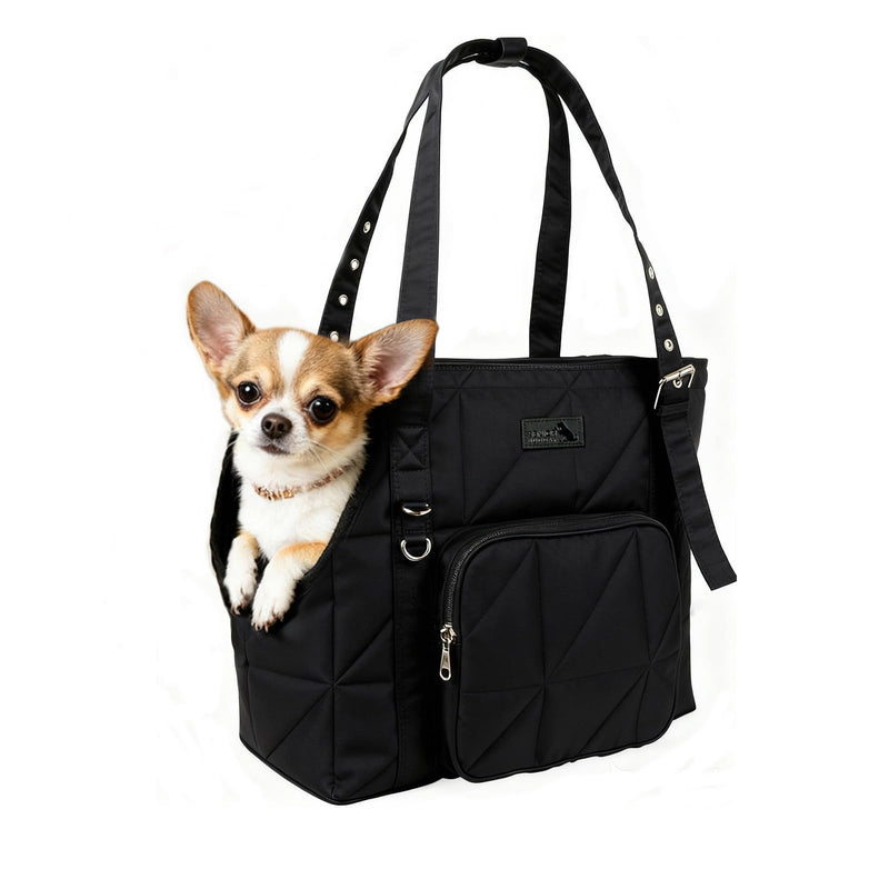 Dog Purse Carriers for Small Dogs and Cats Up to 10 lbs,Puppy Carrier with Pockets,Adjustable Shoulder Strap,Hard Bottom Support,Fuffy Tote Bag for Travel