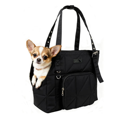 Dog Purse Carriers for Small Dogs and Cats Up to 10 lbs,Puppy Carrier with Pockets,Adjustable Shoulder Strap,Hard Bottom Support,Fuffy Tote Bag for Travel