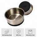 GORILLA GRIP Dog Bowls, Food Grade 304 Stainless Steel, Holds 2 Cups Each (16 fl oz) Food and Water Bowl for Feeding Dogs and Cats, Dishwasher Safe, Rust Resistant, BPA Free Rubber Base Set of 2 Black