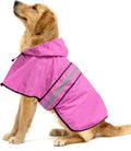 Waterproof Dog Raincoat - Adjustable Pet Rain Coats, Lightweight Hooded Slicker Poncho Rain Jacket for Small to X- Large