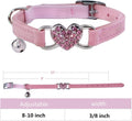 WDPAWS Heart Bling Cat Collar with Safety Belt and Bell Adjustable 8-10 inches for Kitten Cats (Pink)
