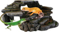 PENN-PLAX (REP183) Reptology Shale Scape Step Ledge & Cave Hideout – Decorative Resin for Aquariums & Terrariums – Great