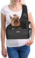 SlowTon Dog Sling Carrier, Hands Free Hard Bottom for Small Dogs up to 6 lb