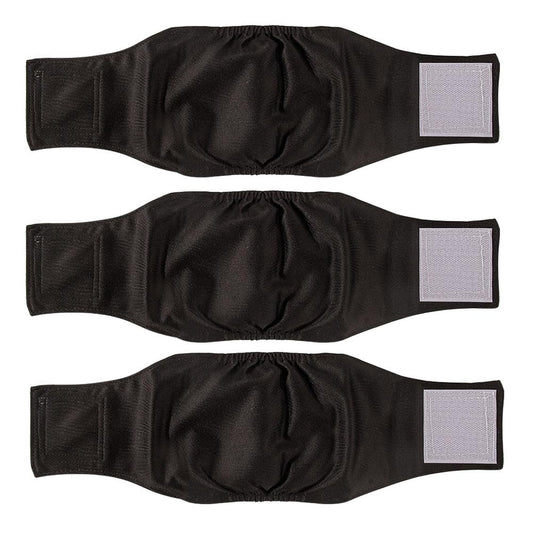 Washable Reusable Dog Diapers Male, 3 Packs Breathable Male Dog Wraps Belly Bands Male Dogs Dog Diapers Black XS