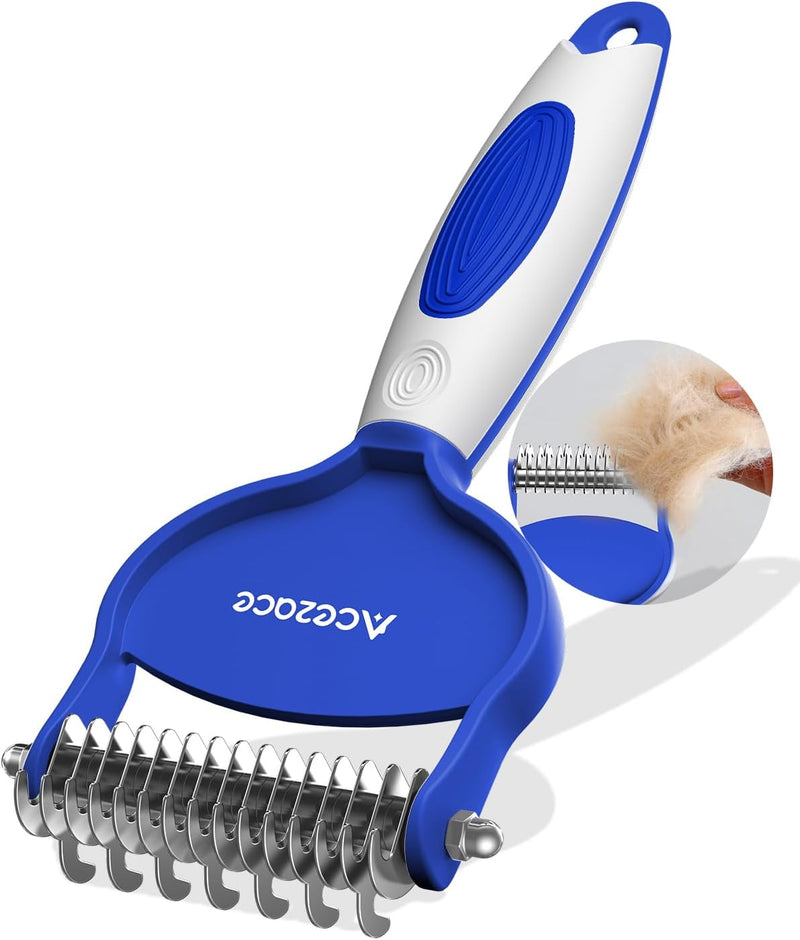 ACE2ACE Dog Brush for Shedding, Dematting Comb to Remove Mats, Loose Fur
