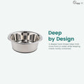 PEGGY11 Deep Stainless Steel Anti-Slip Dog Bowls - 2-Pack, 3 Cups
