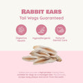 Benji & Louie Air Dried Whole Rabbit Ears with Fur - Natural Healthy Dog Treats or Dog Chews, Single Ingredient, 1.5 oz, 4 to 6 Count