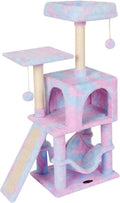 MIAO PAW Rainbow Cute Cat Tree for Indoor Cat Tower with Scratching Post Modern Activity House Hammock Hanging Ball Condo with Board