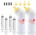 Kitten Nursing Nipple with Syringe, Wide Mouth Angled Puppy Feeding Bottles, with Ventilation Valve Resistant Tearing fo