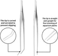 Vaincre 2PCS 15" Curved Stainless Steel Aquarium Reptile Feeding Tweezers