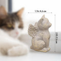 Tsyulog Cat Angel Memorial Figurine, Gray, Resin Sculpture for Cat Lovers, Pet Loss Gift, Hand-Painted