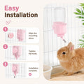 Pet Water Bottle for Cage, 17oz Small Animal Water Dispenser No Drip, White