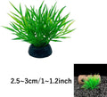 Aquarium Plant Fish Tank Decoration 20 Pieces Small/1" Tall Plastic Artificial Plant Goldfish Hidden Mini Grass Set (Gre