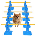 AIHSUMC Dog Agility Hurdle Cone Set, Dog Agility Course Backyard Set with Height Adjustable Crossbar for Rehabilitation & Beginners, Dog Agility Equipment for Obstacle Courses,4 Height Levels (10 Pack