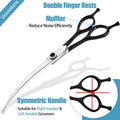 Dream Reach 8" Downward Curved Dog Grooming Scissors for Trimming Face and Paws, Safety Round Tip Shears for Pet Dogs an