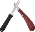 Hoof Knife with Sharpener, 2 PCS Professional Farrier Kit, Curved Stainless Steel Trimming Knife & 400/800 Grit Diamond 
