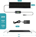 24/7 LED Aquarium Light, IP68 Waterproof Extendable Bracket Fish Tank Light with Timer, 7 Colors, 10 Level Adjustable Br