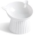 Wellbro Ceramic Raised Cat Bowl，Tilted Raised Cat Bowl Anti Vomit Cat Bowls for Indoor Cats Whisker Friendly Pet Feeder for Cats Puppies, Microwave and Dishwasher Safe