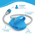 Aquapaw 5-in-1 Horse & Dog Bath Brush & Curry Comb - XL Blue Silicone - Includes 3-ft Shower Hose Attachment & Adapter -